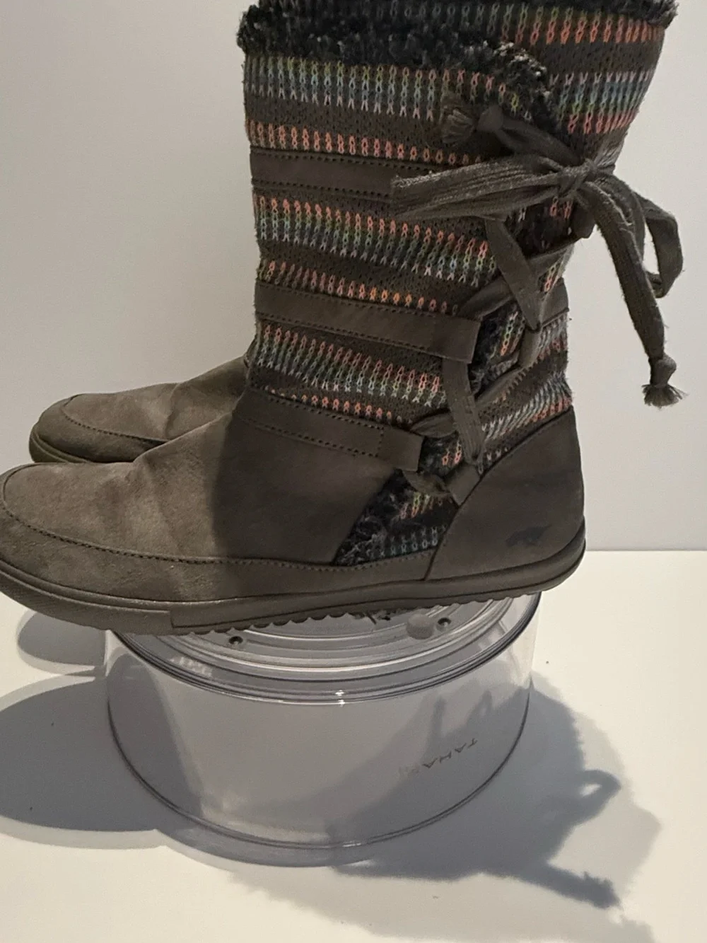 Rocket Dog Gray sweater Knit Multicolor Winter Boots